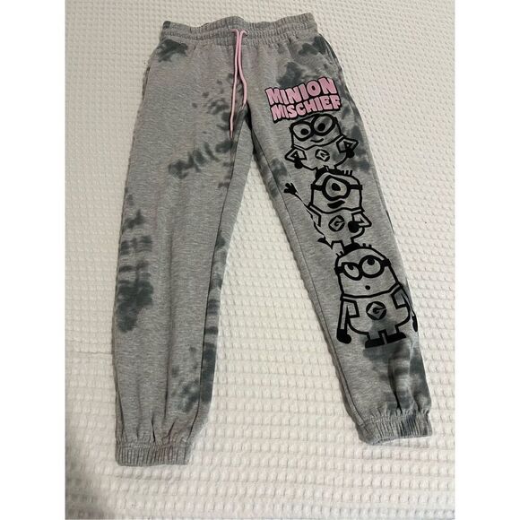 Illuminations Minions gray drawstring sweatpants gray and pink size S - Picture 1 of 7